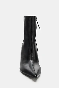 LEATHER HEELED ANKLE BOOTS