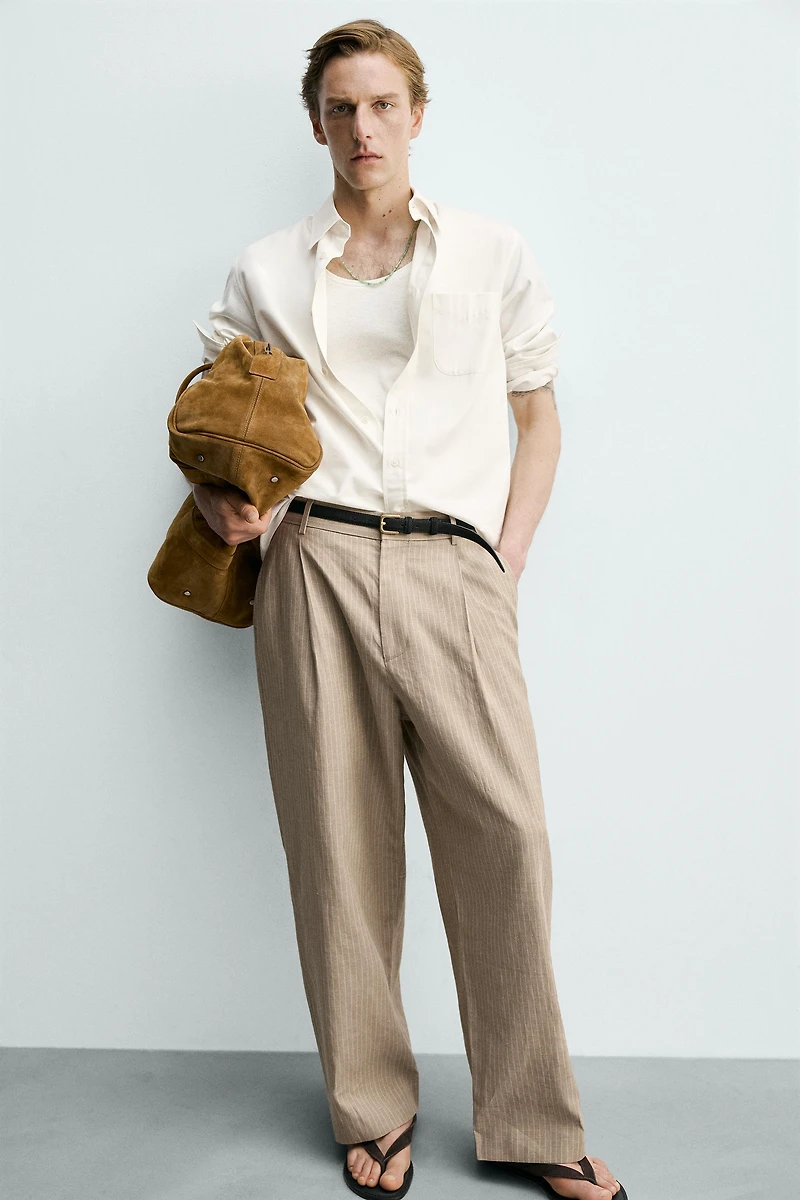 RELAXED FIT LINEN - COTTON PANTS