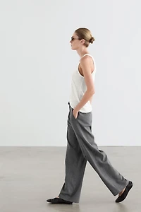 Pinstripe wide-leg trousers