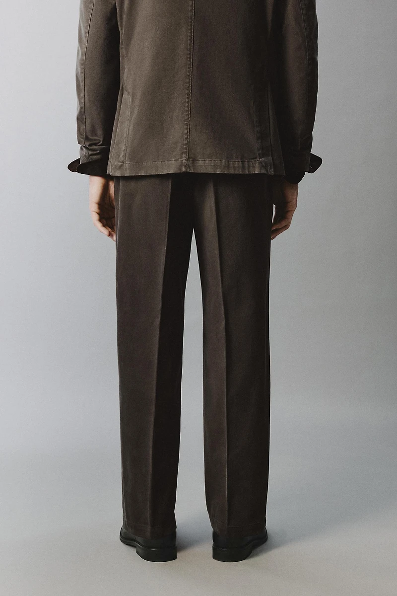 WASHED EFFECT SUIT PANTS