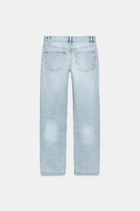 TRF LOW RISE RIPPED STRAIGHT LEG JEANS