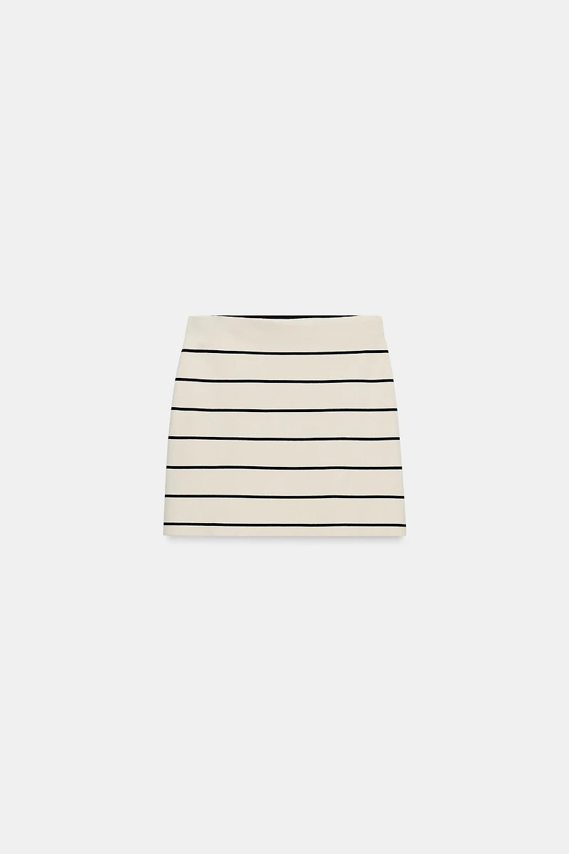 STRIPED KNIT MINI SKIRT