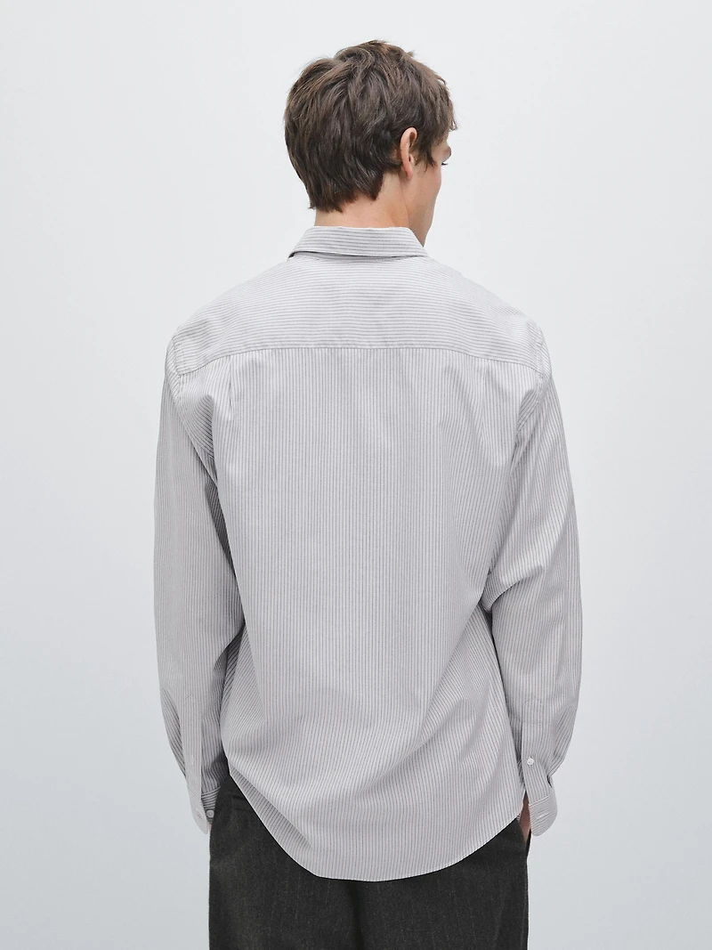 Regular fit melange striped shirt