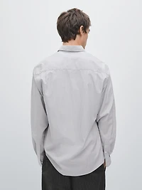 Regular fit melange striped shirt