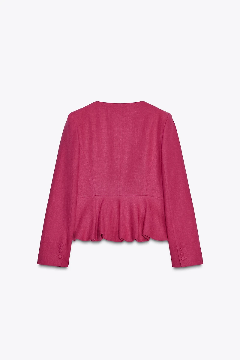 LINEN PEPLUM BLAZER