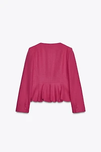 LINEN PEPLUM BLAZER