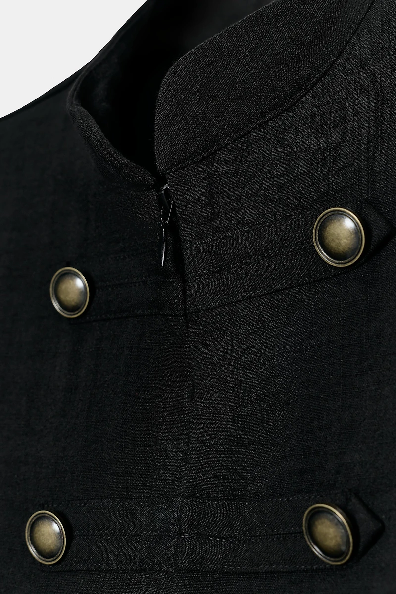 SLEEVELESS BUTTON SHIRT