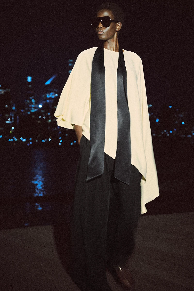 ZW COLLECTION ASYMMETRIC SCARF BLOUSE