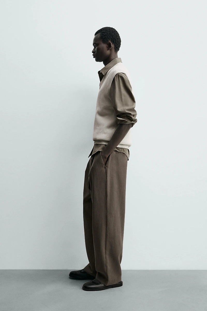 FLOWY BELTED PANTS