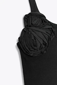 FLORAL RIBBED TOP