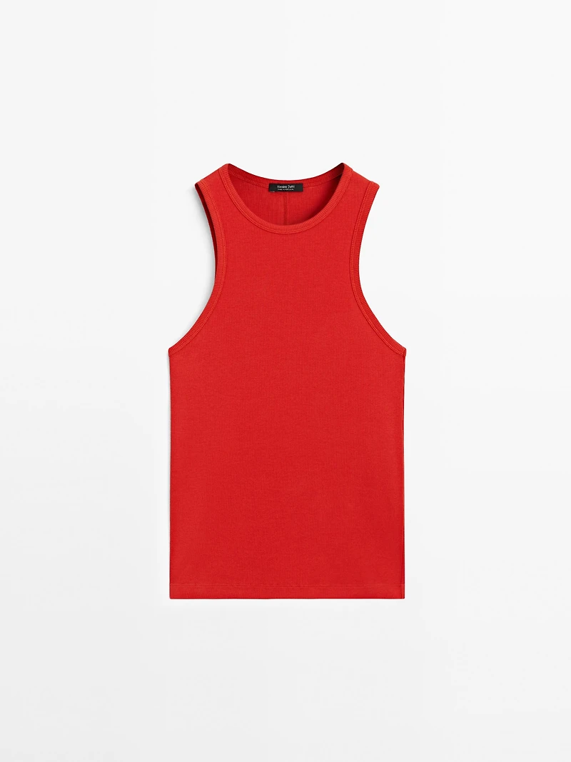 Ribbed halter top