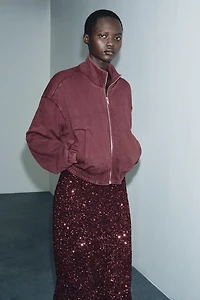 VESTE EN MOLLETON EFFET LAVÉ