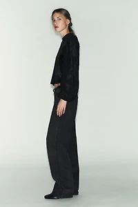 EMBROIDERED VELVET TOP