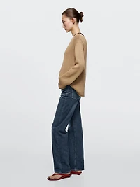 High-waist straight-leg comfort jeans
