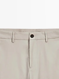 Slim fit textured trousers