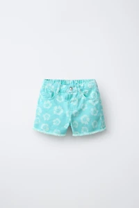 FLORAL MOM FIT TWILL SHORTS