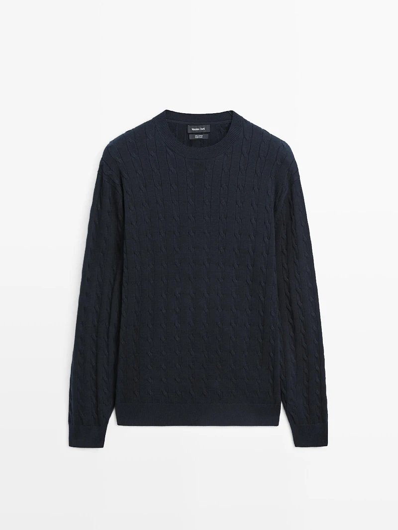 100% cotton cable-knit sweater