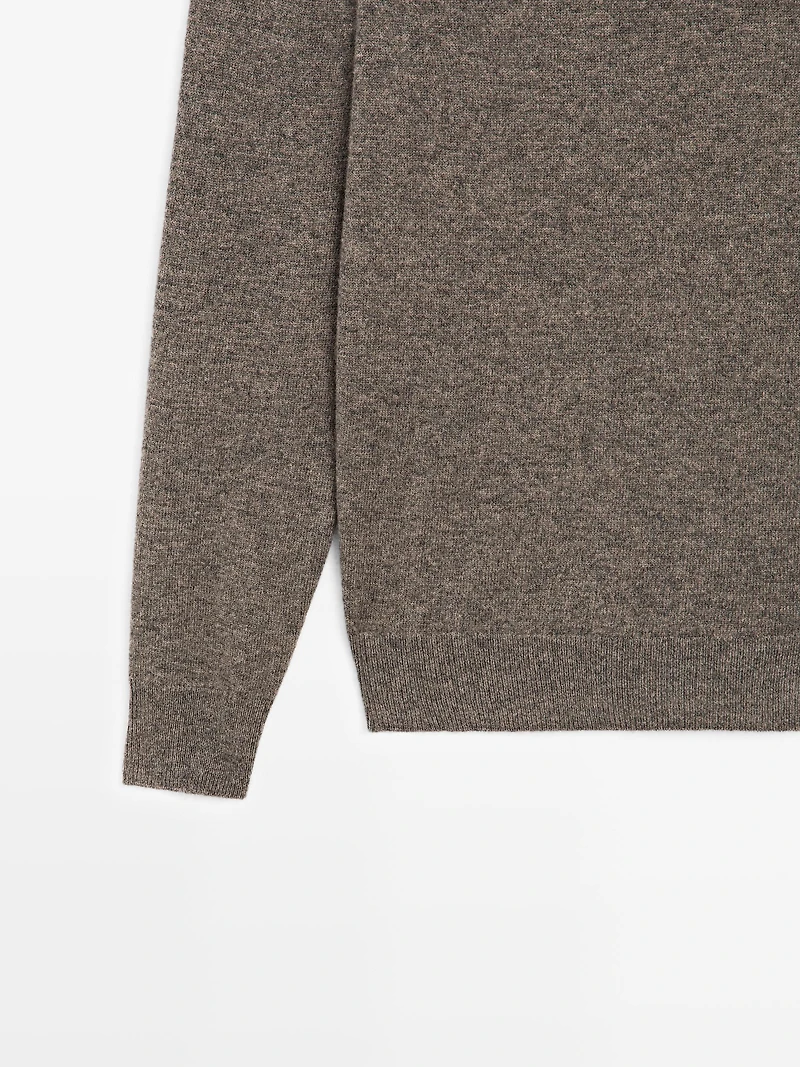 Wool blend high neck sweater