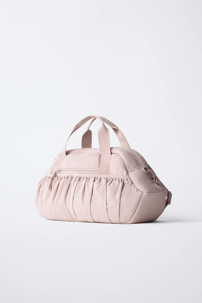 RUCHED QUILTED BOWLING BAG