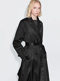 Trench long déperlant avec gilet intérieur