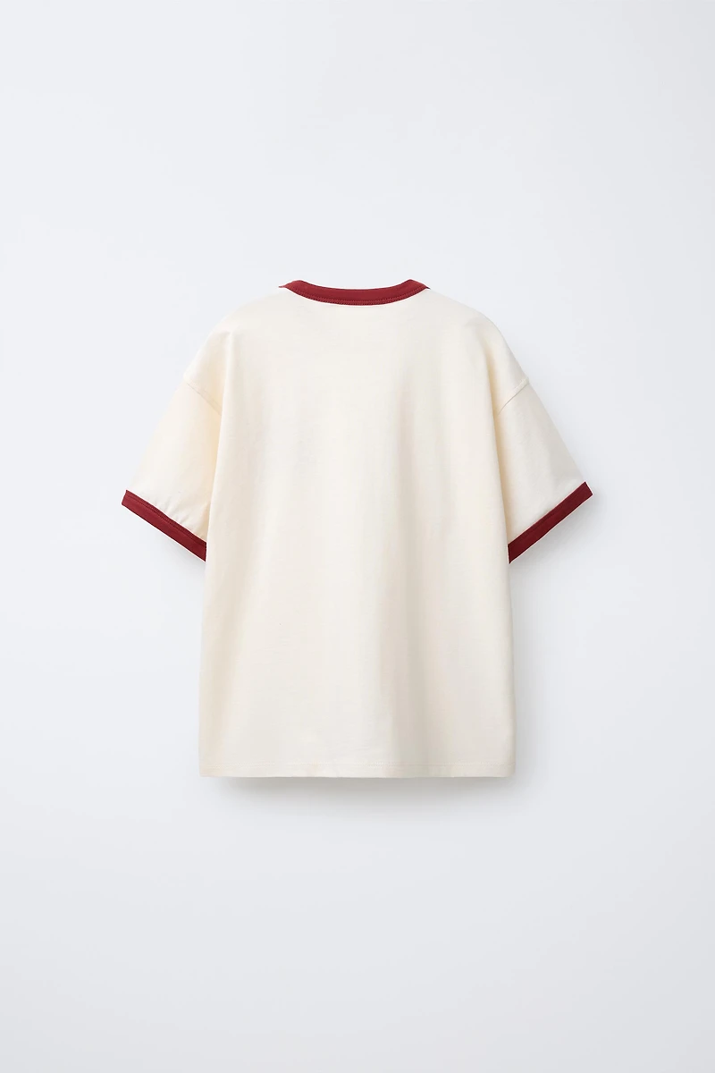 T-SHIRT CONTRASTE BRODÉ