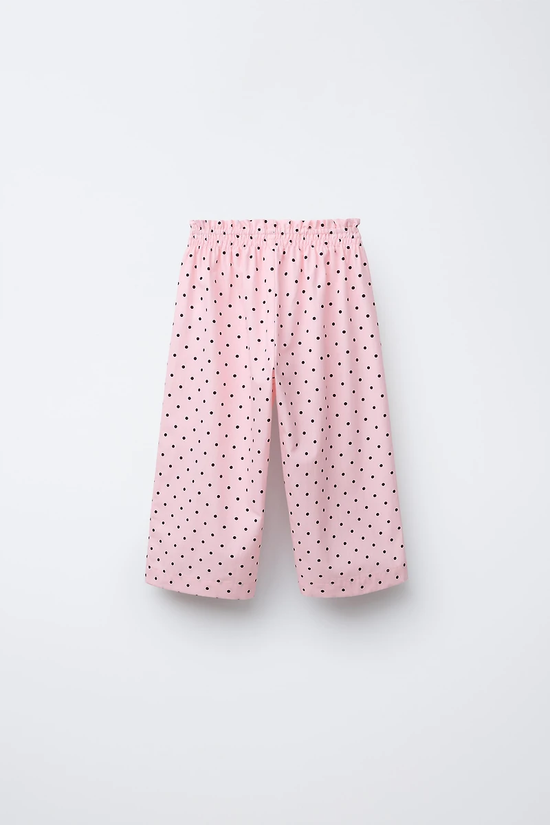 POLKA DOT PRINT STRAIGHT LEG PANTS