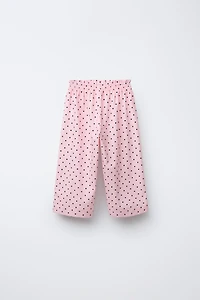 POLKA DOT PRINT STRAIGHT LEG PANTS