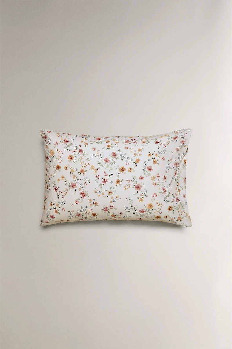 FLORAL PERCALE PILLOWCASE (200 THREAD COUNT)