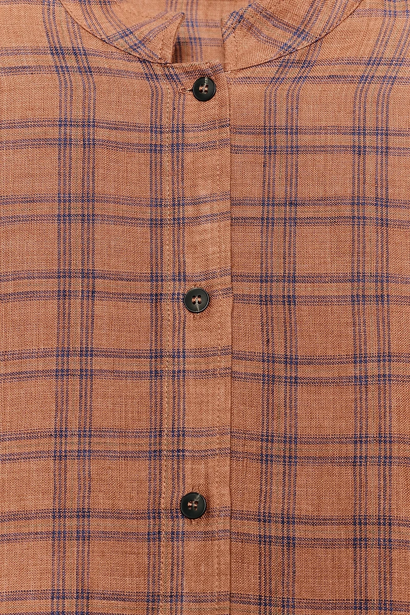 CHECKED LINEN SHIRT ZW COLLECTION