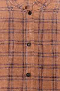 CHECKED LINEN SHIRT ZW COLLECTION