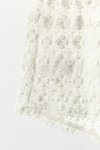 EMBROIDERED MINI SHORTS