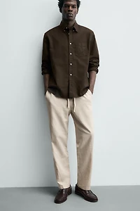 PANTALON RELAXED FIT EN COTON ET LIN