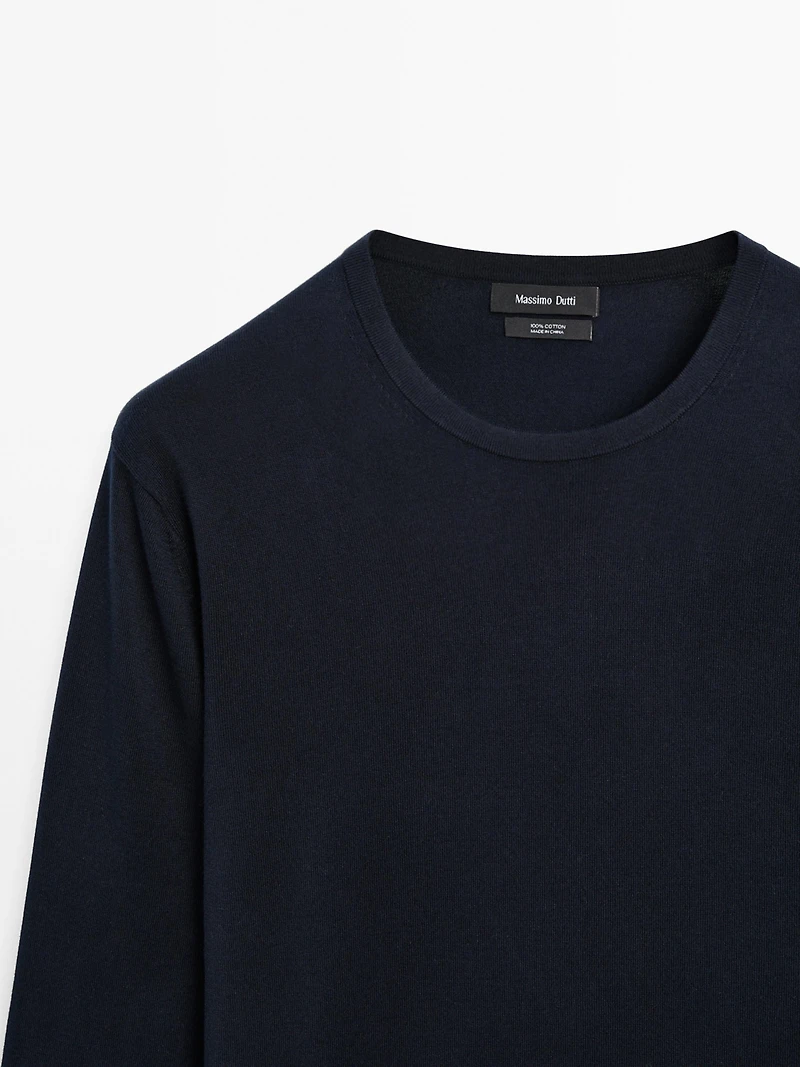 Pull en maille à manches longues coton