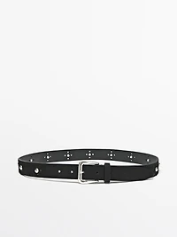 Studded openwork belt