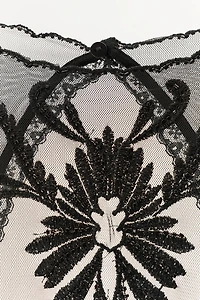EMBROIDERED GODET DRESS WITH BEADING