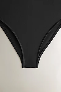 RUFFLED NECKLINE BEACH SWIMSUIT