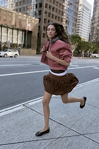 CRACKLED EFFECT BALLET FLATS