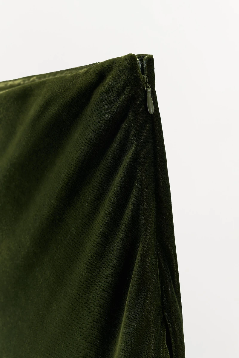 VELVET LACE MIDI SKIRT