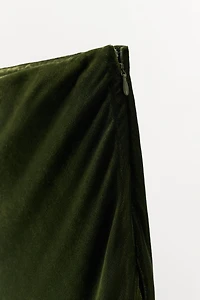 VELVET LACE MIDI SKIRT