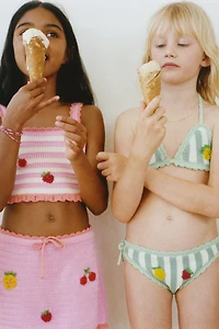 6-14 ANS / BIKINI EN CROCHET À FRUITS ET RAYURES