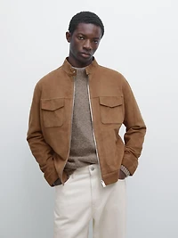Suede leather jacket