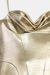 METALLIC EFFECT CORSET MINI DRESS