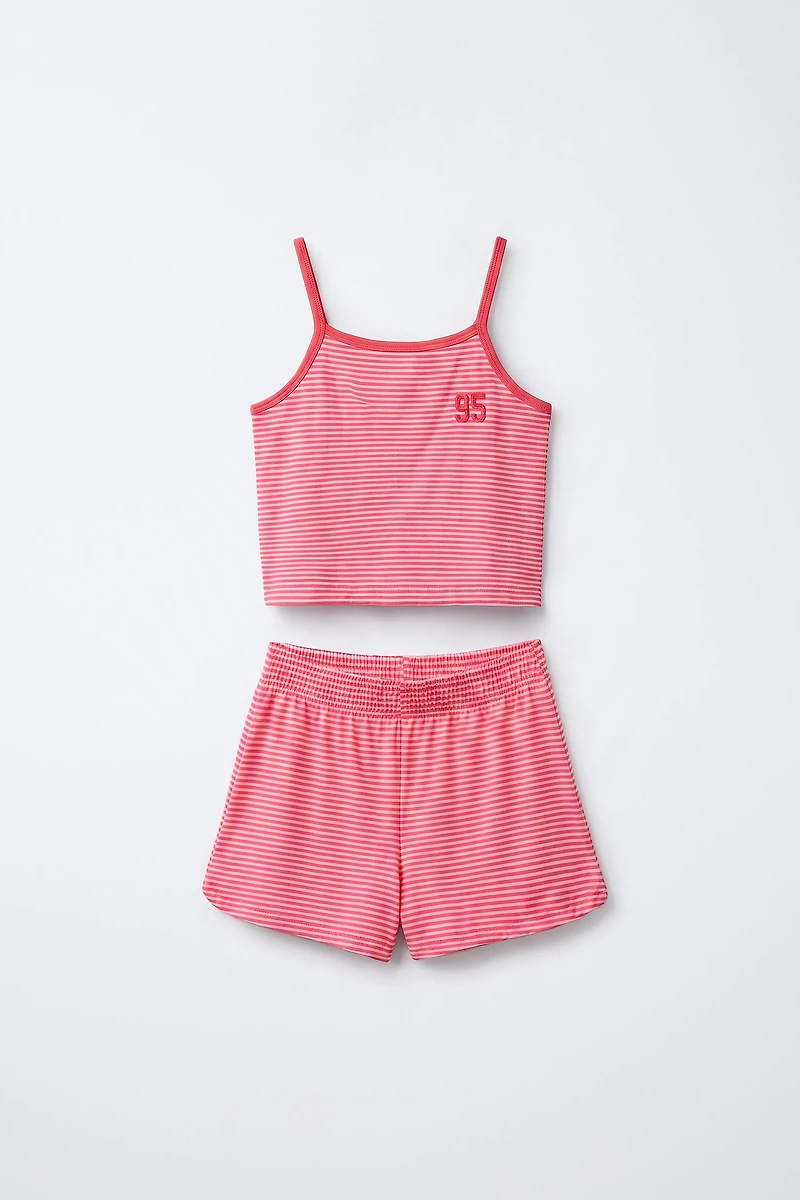 STRIPED T-SHIRT AND BERMUDA SET