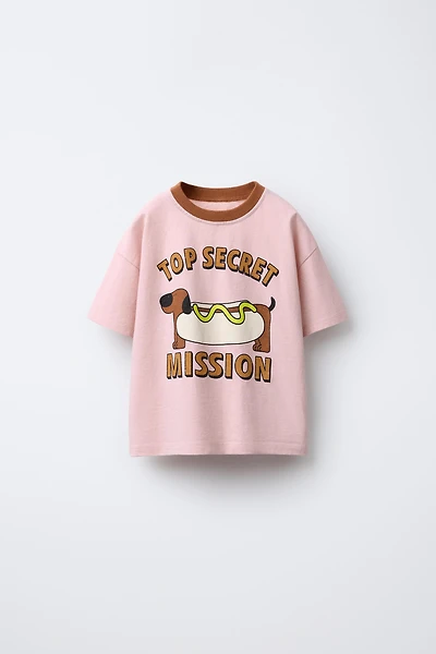 CONTRAST PRINT T-SHIRT