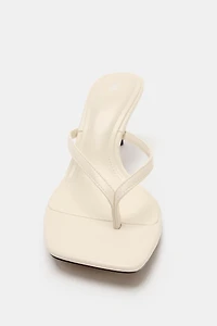 SQUARE TOE HEELED SANDALS