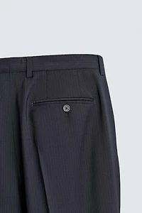 100% WOOL PINSTRIPE SUIT PANTS