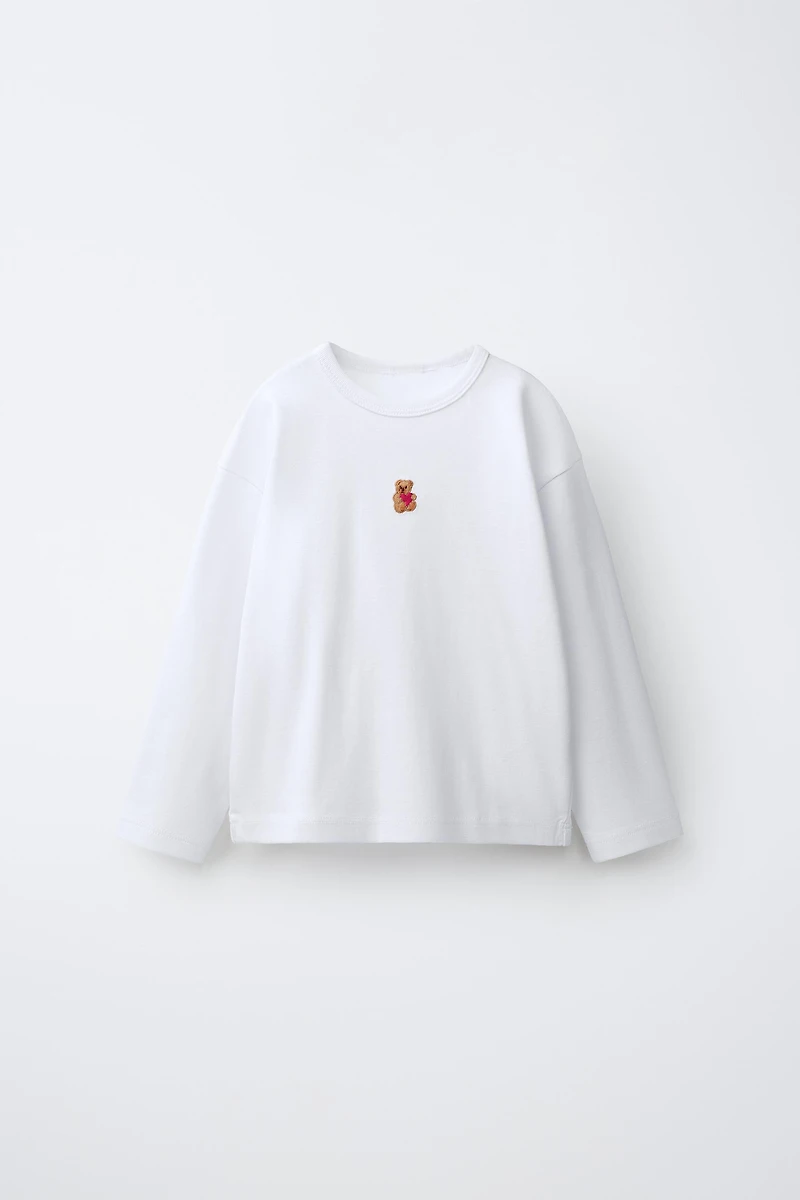 T-SHIRT À RAYURES ET MOTIF ANIMAL BRODÉ