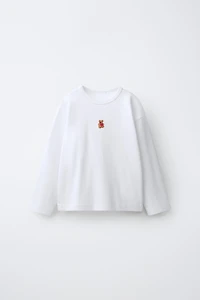 T-SHIRT À RAYURES ET MOTIF ANIMAL BRODÉ