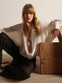 100% silk skirt over trousers
