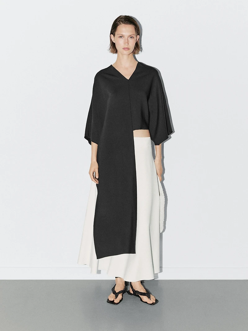 Cape-style blouse with asymmetric cut - STUDIO